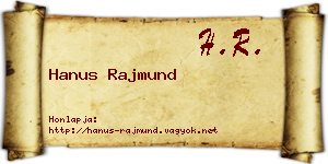 Hanus Rajmund névjegykártya
